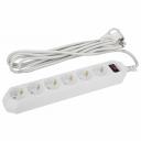 USF-6es-5m-W-BOX Сетевой фильтр ЭРА USF-6es-5m-W с базовой защитой с заземлением с выключателем 6 розеток 5м 10А белый, цена за 1 шт USF-6es-5m-W-BOX Сетевой фильтр ЭРА USF-6es-5m-W с базовой защитой с заземлением с выключателем 6 розеток 5м 10А белый, цена за 1 шт