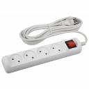 U-4s-3m-2x1 Удлинитель электрический ЭРА U-4s-3m-2x1 без заземления c выключателем 4 розетки 3м ПВС 2x1мм2 10А, цена за 1 шт U-4s-3m-2x1 Удлинитель электрический ЭРА U-4s-3m-2x1 без заземления c выключателем 4 розетки 3м ПВС 2x1мм2 10А, цена за 1 шт