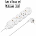 Удлинитель бытовой Люкс TDM ELECTRIC с выключателем 4 гнезда 7 м с заземлением с защитными шторками ПВС 3х1,5 мм2 16 А 250 В 3700Вт SQ1303-4073 Удлинитель бытовой Люкс TDM ELECTRIC с выключателем 4 гнезда 7 м с заземлением с защитными шторками ПВС 3х1,5 мм2 16 А 250 В 3700Вт SQ1303-4073