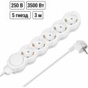 Удлинитель бытовой Люкс TDM ELECTRIC с выключателем 5 гнезд 3 м с заземлением с защитными шторками ПВС 3х1 мм2 16 А 250 В 3500 Вт SQ1303-4051 Удлинитель бытовой Люкс TDM ELECTRIC с выключателем 5 гнезд 3 м с заземлением с защитными шторками ПВС 3х1 мм2 16 А 250 В 3500 Вт SQ1303-4051
