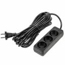 Удлинители бытовые Uniel S-CU3-7 BLACK, цена за 1 шт Удлинители бытовые Uniel S-CU3-7 BLACK, цена за 1 шт