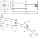 Кронштейн для телевизора Kromax DIX-15 черный 15"-28" макс.30кг настенный поворот и наклон Кронштейн для телевизора Kromax DIX-15 черный 15"-28" макс.30кг настенный поворот и наклон