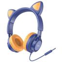 Наушники полноразмерные HOCO W36 Cat ear headphones with mic (темно синий) Наушники полноразмерные HOCO W36 Cat ear headphones with mic (темно синий)