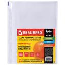 BRAUBERG Папка-файл перфорированная А4+ 50 шт., 100 мкм, прозрачный BRAUBERG Папка-файл перфорированная А4+ 50 шт., 100 мкм, прозрачный