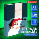 Тетрадь на кольцах А5 (165х215 мм), 120 листов, твердый картон, клетка, BRAUBERG, In Dreams, 404084 Тетрадь на кольцах А5 (165х215 мм), 120 листов, твердый картон, клетка, BRAUBERG, In Dreams, 404084
