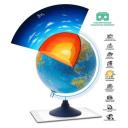 Глобус Globen физико-политический рельефный, 32 см, интерактивный, с подсветкой от батареек на круглой подставке Глобус Globen физико-политический рельефный, 32 см, интерактивный, с подсветкой от батареек на круглой подставке