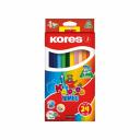 Трехгранные цветные карандаши Цветные карандаши Kores Kolores Jumbo 24 цвета, трехгранные, с точилкой 1334938 Трехгранные цветные карандаши Цветные карандаши Kores Kolores Jumbo 24 цвета, трехгранные, с точилкой 1334938