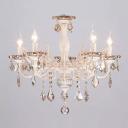 Подвесная люстра Eurosvet Elisha 3281/5 белый с золотом/тонированный хрусталь Strotskis Подвесная люстра Eurosvet Elisha 3281/5 белый с золотом/тонированный хрусталь Strotskis