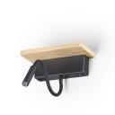 Настенный светильник на гибкой ножке для чтения светодиодный с полкой Odeon Light Woody 3868/8WL Настенный светильник на гибкой ножке для чтения светодиодный с полкой Odeon Light Woody 3868/8WL