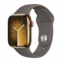 Часы Apple Watch Series 9, 45 мм, корпус из нержавеющей стали Золотого цвета, спортивный ремешок цвета «Глина» S/M Часы Apple Watch Series 9, 45 мм, корпус из нержавеющей стали Золотого цвета, спортивный ремешок цвета «Глина» S/M