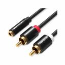 Аудио-кабель Аудио кабель Vention Jack 3,5 mm F/2RCA M - 1м, чёрный VAB-R01-S100 Аудио-кабель Аудио кабель Vention Jack 3,5 mm F/2RCA M - 1м, чёрный VAB-R01-S100
