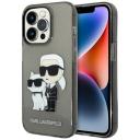 Karl Lagerfeld для iPhone 15 Pro Max чехол пластиковый с блестками NFT Karl & Choupette Hard Glitter Black Karl Lagerfeld для iPhone 15 Pro Max чехол пластиковый с блестками NFT Karl & Choupette Hard Glitter Black
