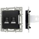 Механизм встраиваемый компьютерной розетки двойной SCT-MPC2-PL-BK (RJ-45, CAT6) Arlight 045337 Механизм встраиваемый компьютерной розетки двойной SCT-MPC2-PL-BK (RJ-45, CAT6) Arlight 045337