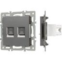 Механизм встраиваемый компьютерной розетки двойной SCT-MPC2-PL-GR (RJ-45, CAT6) Arlight 045338 Механизм встраиваемый компьютерной розетки двойной SCT-MPC2-PL-GR (RJ-45, CAT6) Arlight 045338