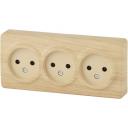 Розетка накладная тройная без заземления (сосна) ЭРА 11-2207-11 Розетка накладная тройная без заземления (сосна) ЭРА 11-2207-11