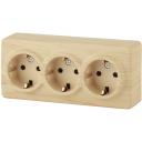 Розетка накладная тройная с заземлением (сосна) ЭРА 11-2208-11 Розетка накладная тройная с заземлением (сосна) ЭРА 11-2208-11