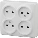 Розетка накладная четверная без заземления (белый) ЭРА 11-2210-01 Розетка накладная четверная без заземления (белый) ЭРА 11-2210-01