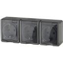 Розетка накладная тройная с заземлением и крышкой (серый) IP54 ЭРА 11-2405-03 Розетка накладная тройная с заземлением и крышкой (серый) IP54 ЭРА 11-2405-03