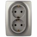 12-2106-16 Розетка ЭРА Серия 12 12-2106-16 , 2X2P+E Schuko, 16А-250В, титан, цена за 1 шт 12-2106-16 Розетка ЭРА Серия 12 12-2106-16 , 2X2P+E Schuko, 16А-250В, титан, цена за 1 шт