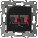 Акустическая розетка встраиваемая двойная (черный) ЭРА 12-3112-06 Акустическая розетка встраиваемая двойная (черный) ЭРА 12-3112-06