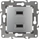 Розетка встраиваемая USBх2 (алюминий) ЭРА 12-4110-03 Розетка встраиваемая USBх2 (алюминий) ЭРА 12-4110-03