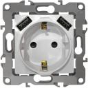 Розетка встраиваемая с заземлением, шторками и USBх2 (белый) ЭРА 14-4109-01 Розетка встраиваемая с заземлением, шторками и USBх2 (белый) ЭРА 14-4109-01