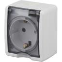 Розетка накладная с заземлением, шторками и крышкой (белый) IP54 ЭРА 11-2402-01 Розетка накладная с заземлением, шторками и крышкой (белый) IP54 ЭРА 11-2402-01