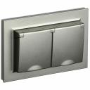 BRITE Розетка 2-местная с заземлением с защитными шторками и крышкой 16А в сборе IP44 РСбш12-3-44-БрШ шампань IEK, цена за 1 шт BRITE Розетка 2-местная с заземлением с защитными шторками и крышкой 16А в сборе IP44 РСбш12-3-44-БрШ шампань IEK, цена за 1 шт