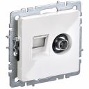 BRITE Розетка двойная TV+RJ45 кат.5E РТВ/РК12-БрБ белый IEK, цена за 1 шт BRITE Розетка двойная TV+RJ45 кат.5E РТВ/РК12-БрБ белый IEK, цена за 1 шт
