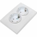 Двойная розетка Intro Plano с заземлением 2x2P+E Schuko, 16А-250В, IP20, СУ, перламутр Б0053920 Двойная розетка Intro Plano с заземлением 2x2P+E Schuko, 16А-250В, IP20, СУ, перламутр Б0053920