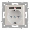 6-410-06 Розетка Intro Accent 6-410-06 , P+E Schuko со шторками, 16А-250В + 2хUSB, IP20, СУ, перламутр, цена за 1 шт 6-410-06 Розетка Intro Accent 6-410-06 , P+E Schuko со шторками, 16А-250В + 2хUSB, IP20, СУ, перламутр, цена за 1 шт