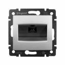 VALENA Розетка 1хRJ45 в рамку алюминий, цена за 1 шт VALENA Розетка 1хRJ45 в рамку алюминий, цена за 1 шт