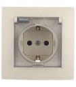 Розетка Simon 15 встраиваемая слоновая кость со шторками с крышкой (1590450-031) Розетка Simon 15 встраиваемая слоновая кость со шторками с крышкой (1590450-031)