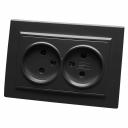 Розетка 2-местная б/з, 250В, 16А, серия Эрна, PST10-9013-03, черный, цена за 1 шт. Розетка 2-местная б/з, 250В, 16А, серия Эрна, PST10-9013-03, черный, цена за 1 шт.