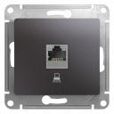Розетка компьютерная Systeme Electric Glossa встраиваемая графит RJ45 (GSL001381K) Розетка компьютерная Systeme Electric Glossa встраиваемая графит RJ45 (GSL001381K)