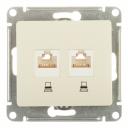 Розетка компьютерная Systeme Electric Glossa встраиваемая бежевая 2хRJ45 (GSL000285KK) Розетка компьютерная Systeme Electric Glossa встраиваемая бежевая 2хRJ45 (GSL000285KK)