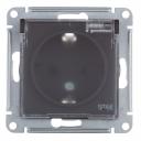 Розетка Systeme Electric AtlasDesign Aqua встраиваемая карбон со шторками с крышкой (ATN441046) Розетка Systeme Electric AtlasDesign Aqua встраиваемая карбон со шторками с крышкой (ATN441046)