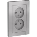 Розетка 2-м СП AtlasDesign 16А IP20 без заземл. в сборе алюм. SE ATN000320 Розетка 2-м СП AtlasDesign 16А IP20 без заземл. в сборе алюм. SE ATN000320