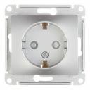 Розетка Systeme Electric Glossa встраиваемая алюминий со шторками (GSL000345) Розетка Systeme Electric Glossa встраиваемая алюминий со шторками (GSL000345)