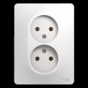 GLOSSA Розетка двойная без заземления в сборе белая Systeme (Schneider) (GSL000120), цена за 1 шт GLOSSA Розетка двойная без заземления в сборе белая Systeme (Schneider) (GSL000120), цена за 1 шт