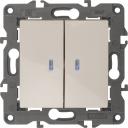 Двойной выключатель с подсветкой ЭРА 14-1105-02 10АХ-250В, IP20, Elegance, слоновая кость Б0034238 Двойной выключатель с подсветкой ЭРА 14-1105-02 10АХ-250В, IP20, Elegance, слоновая кость Б0034238