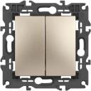 Проходной переключатель двухклавишный встраиваемый (шампань) ЭРА 14-1106-04 Проходной переключатель двухклавишный встраиваемый (шампань) ЭРА 14-1106-04