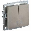 Двухклавишный выключатель IEK Brite вс10-2-1-брш BR-V20-1-10-K37 Двухклавишный выключатель IEK Brite вс10-2-1-брш BR-V20-1-10-K37