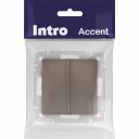 Выключатель 2-клавишный серии Intro Accent скрытой установки механизм цвет бронза 6-104-08. Номинальные характеристики 10А 250В. Выполнен из негорючего термопласта, оснащён винтовыми клеммами. Парные клеммы обеспечивают соединение шлейфом. Монтаж в подрозетник производится и на лапки, и на винты. Рамка приобретается отдельно. В серии представлены рамки до 5 постов. Выключатель 2-клавишный серии Intro Accent скрытой установки механизм цвет бронза 6-104-08. Номинальные характеристики 10А 250В. Выполнен из негорючего термопласта, оснащён винтовыми клеммами. Парные клеммы обеспечивают соединение шлейфом. Монтаж в подрозетник производится и на лапки, и на винты. Рамка приобретается отдельно. В серии представлены рамки до 5 постов.