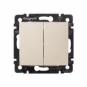 VALENA DIY Переключатель 2-клавишный схема 6/2 10АХ безвинтовые зажимы слоновая кость, цена за 1 шт VALENA DIY Переключатель 2-клавишный схема 6/2 10АХ безвинтовые зажимы слоновая кость, цена за 1 шт