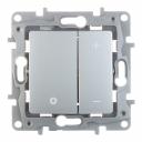 Диммер Legrand Etika двухклавишный встраиваемый алюминий нажимной (672418) Диммер Legrand Etika двухклавишный встраиваемый алюминий нажимной (672418)