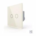 Двухклавишный проходной/перекрестный сенсорный выключатель со стеклянной лицевой панелью LIVOLO позволяет управлять освещением двумя линиями нагрузки из двух или трех мест. При подключении 4-х и более выключателей в одну цепь управления, может происходить сбой в их работе.Включение/выключение освещения осуществляется одним легким прикосновением. Мягкая светодиодная подсветка позволит с легкостью найти выключатель в темном помещении.Эксплуатация:Коснитесь сенсора для вкл/выкл света.Выключатель имеет двухцветную светодиодную подсветку клавиши. Красный цвет - выключатель включен, синий цвет - выключен.Мощность нагрузки - 5 Вт/Клавиша - 1000 Вт/Клавиша. Выключатель может немного нагреваться, когда включен.Избегайте использования нагрузок, превышающих номинальный выходной ток 5 А/Клавиша.Подходит для эксплуатации с любыми типами ламп.Если выключатель не работает должным образом, отключите питание на 1 минуту, а затем снова включите.Синхронизация:Функция проходного выключателя будет работать только после синхронизации. Без синхронизации работает только Главный выключатель.Прикоснитесь к сенсору Главного выключателя. Удерживайте палец до звукового сигнала (примерно 4-5 секунд), или пока не начнет мигать подсветка. Уберите палец из зоны сенсора.Прикоснитесь к сенсору Второстепенного выключателя для синхронизации.Сброс синхронизации:Прикоснитесь к сенсору Главного выключателя и удерживайте до второго звукового сигнала (примерно 10 секунд).Синхронизация сброшена. Двухклавишный проходной/перекрестный сенсорный выключатель со стеклянной лицевой панелью LIVOLO позволяет управлять освещением двумя линиями нагрузки из двух или трех мест. При подключении 4-х и более выключателей в одну цепь управления, может происходить сбой в их работе.Включение/выключение освещения осуществляется одним легким прикосновением. Мягкая светодиодная подсветка позволит с легкостью найти выключатель в темном помещении.Эксплуатация:Коснитесь сенсора для вкл/выкл света.Выключатель имеет двухцветную светодиодную подсветку клавиши. Красный цвет - выключатель включен, синий цвет - выключен.Мощность нагрузки - 5 Вт/Клавиша - 1000 Вт/Клавиша. Выключатель может немного нагреваться, когда включен.Избегайте использования нагрузок, превышающих номинальный выходной ток 5 А/Клавиша.Подходит для эксплуатации с любыми типами ламп.Если выключатель не работает должным образом, отключите питание на 1 минуту, а затем снова включите.Синхронизация:Функция проходного выключателя будет работать только после синхронизации. Без синхронизации работает только Главный выключатель.Прикоснитесь к сенсору Главного выключателя. Удерживайте палец до звукового сигнала (примерно 4-5 секунд), или пока не начнет мигать подсветка. Уберите палец из зоны сенсора.Прикоснитесь к сенсору Второстепенного выключателя для синхронизации.Сброс синхронизации:Прикоснитесь к сенсору Главного выключателя и удерживайте до второго звукового сигнала (примерно 10 секунд).Синхронизация сброшена.