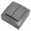 Выключатель NILSON 2ОП антрацит Themis metallic 26161003 Выключатель NILSON 2ОП антрацит Themis metallic 26161003