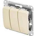 Выключатель встраиваемый Systeme Electric Glossa 3 клавиши цвет бежевый Выключатель встраиваемый Systeme Electric Glossa 3 клавиши цвет бежевый