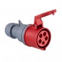 Розетка силовая переносная Dekraft РП-103 с заземлением 3P+N+PE 3 фазы 32 А 380 В IP44 красная (26135DEK) Розетка силовая переносная Dekraft РП-103 с заземлением 3P+N+PE 3 фазы 32 А 380 В IP44 красная (26135DEK)